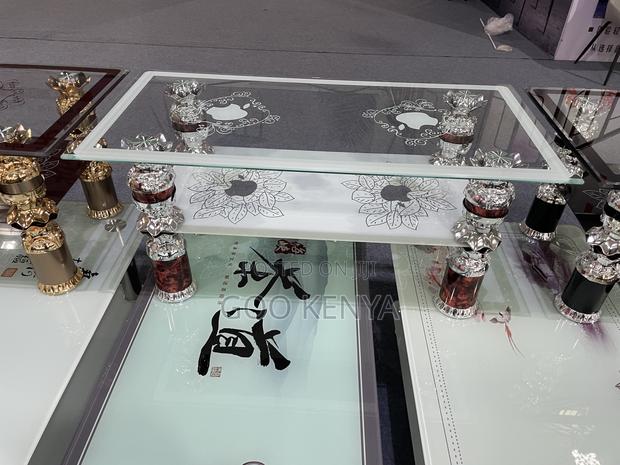 Home Table; Elegant Glass Top Coffee Table for Living Room