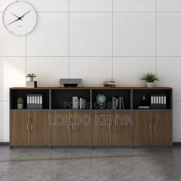 Office Cabinet : Half Solid Wood Storage Cupboard
