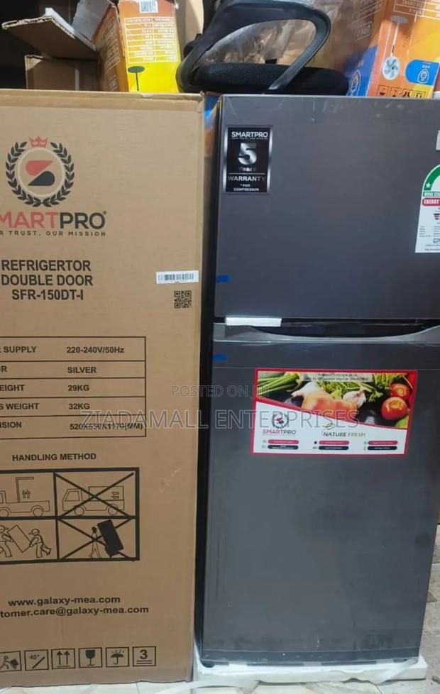 Smart Pro SFR-150-Dt-I Double Door Refrigerator, 121l - Silver 121l