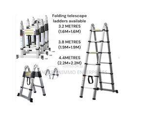 Quality 2.8m+2.8m Aluminium Telescopic Ladder - thumbnail 2