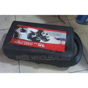 15kg Cast Iron Dumbbell Set In A Carrying Case.