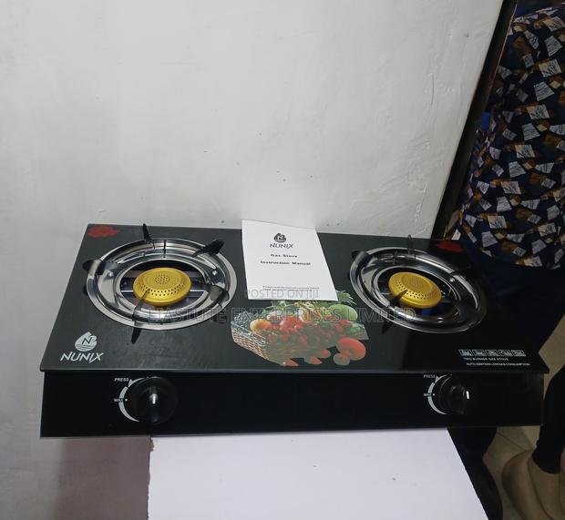 Nunix 2-Burner Glass Top Gas Cooker – Modern