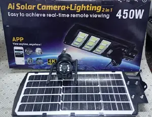 2-in-1450w Led Flood Light ,4mp 4g Camera for Security for Farms,Parks
