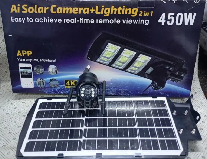 2-in-1450w Led Flood Light ,4mp 4g Camera for Security for Farms,Parks