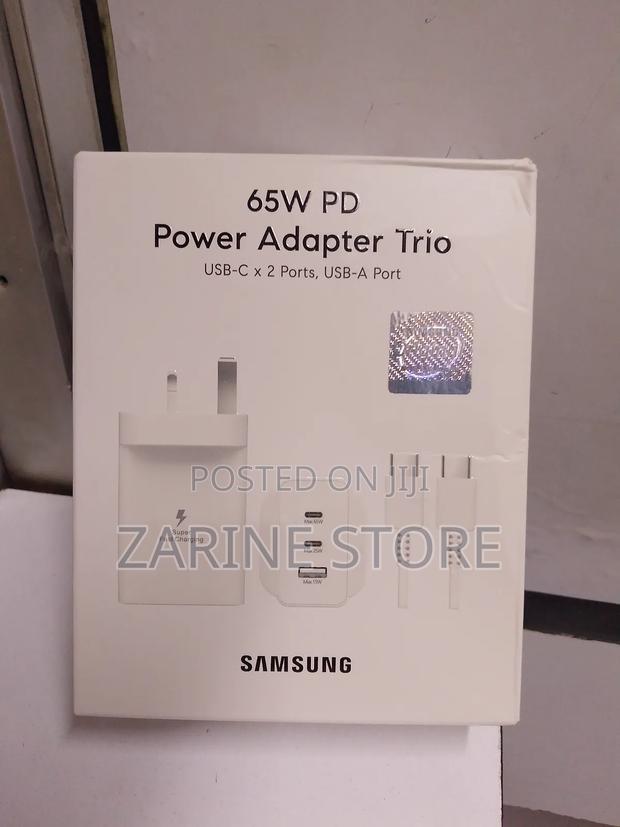 65w Samsung Power Adapter Trio With 2 Usb-C Usb-a Ports Fast Charge - main view