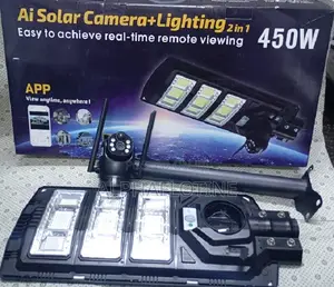 2 in 1 Led 450watts Solar Street Light With PTZ 4g CCTV Solar Camera