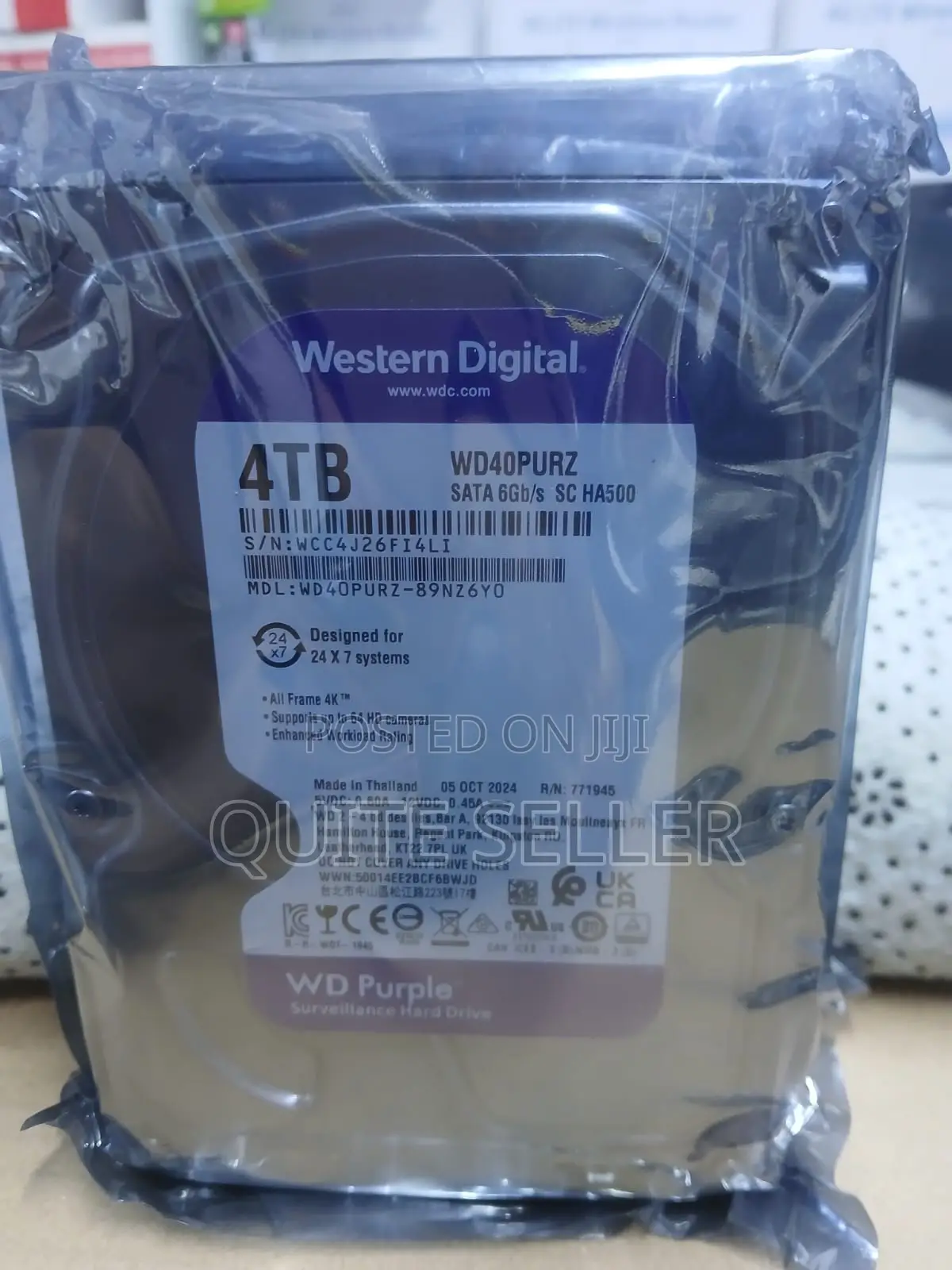 Original 4tb Wd Purple Surveillance Internal Hard Disk