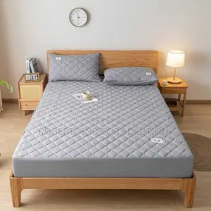 Grey Quilted Waterproof Mattress Protector