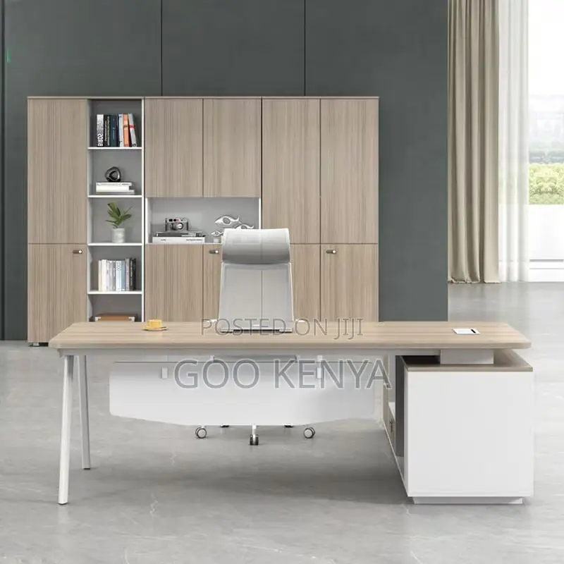 Office Table; Modern MDF Executive Office Desk With Secure Drawer