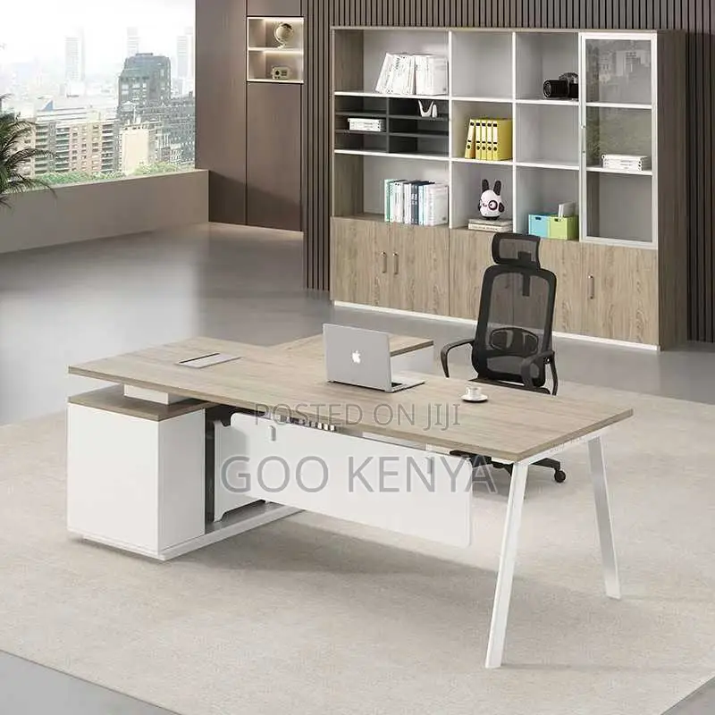 Office Table; Modern MDF Executive Office Desk With Secure Drawer