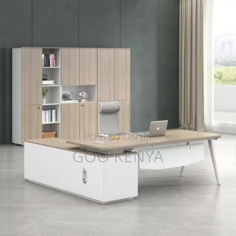 Office Table; Modern MDF Executive Office Desk With Secure Drawer