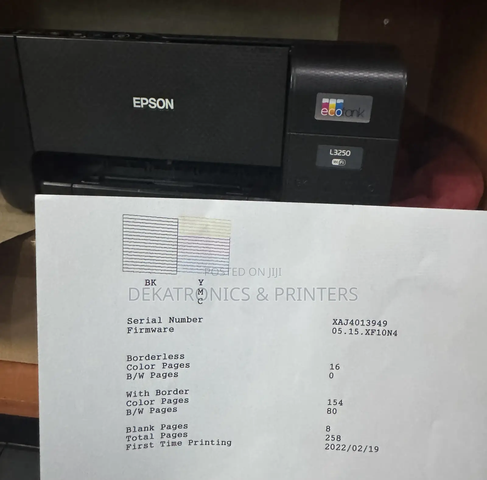 Epson L3250 Slightly Used With Speed of 33pm B/W 15pm Color