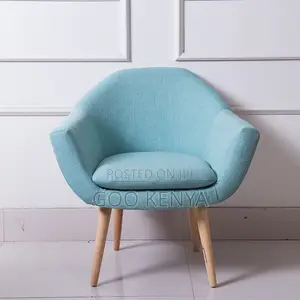 Home Chair; Soft Fabric Accent Armchair With Sturdy Wood Legs