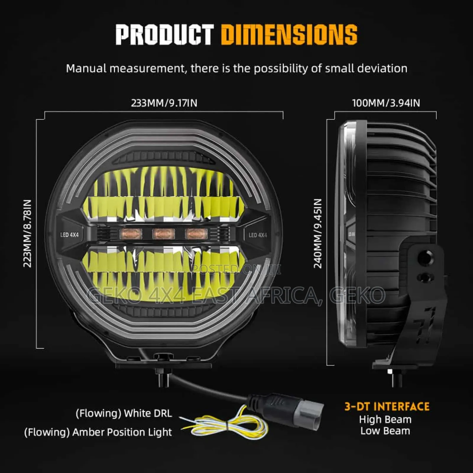 9 Inch Framelss Very Powerful 120w Non Glaring Pair of Spotlights