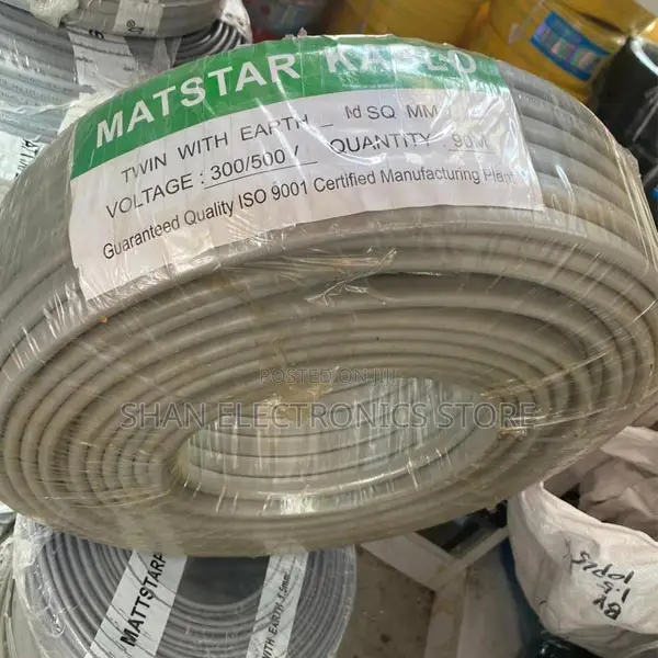 90m Full Roll Heavyduty 1.5mm Twin Cable + Earth Flat Power Cable Wire