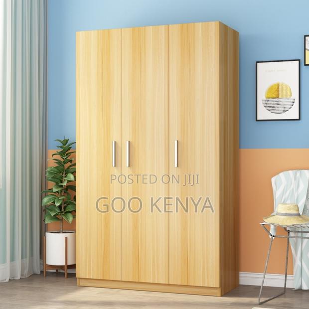 Home Wardrobe; Sturdy Wooden Triple Door Closet for Bedroom