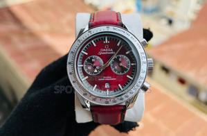 Whoa Nice! Omega Watch Burgundy Official With Leather Strap. - main view