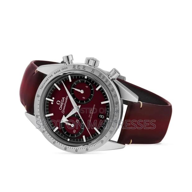 Whoa Nice! Omega Watch Burgundy Official With Leather Strap. - thumbnail 2