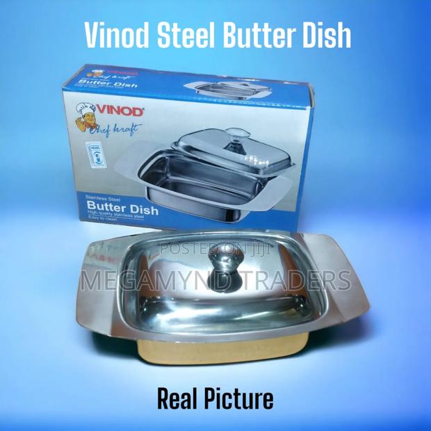 Vinod Stainless Steel Butter Dish - main view