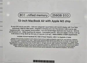 New Laptop Apple MacBook Air 2022 M2 8GB Apple M2 SSD 256GB