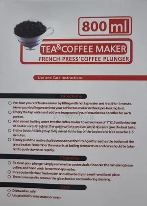 800ml French Coffee Plunger