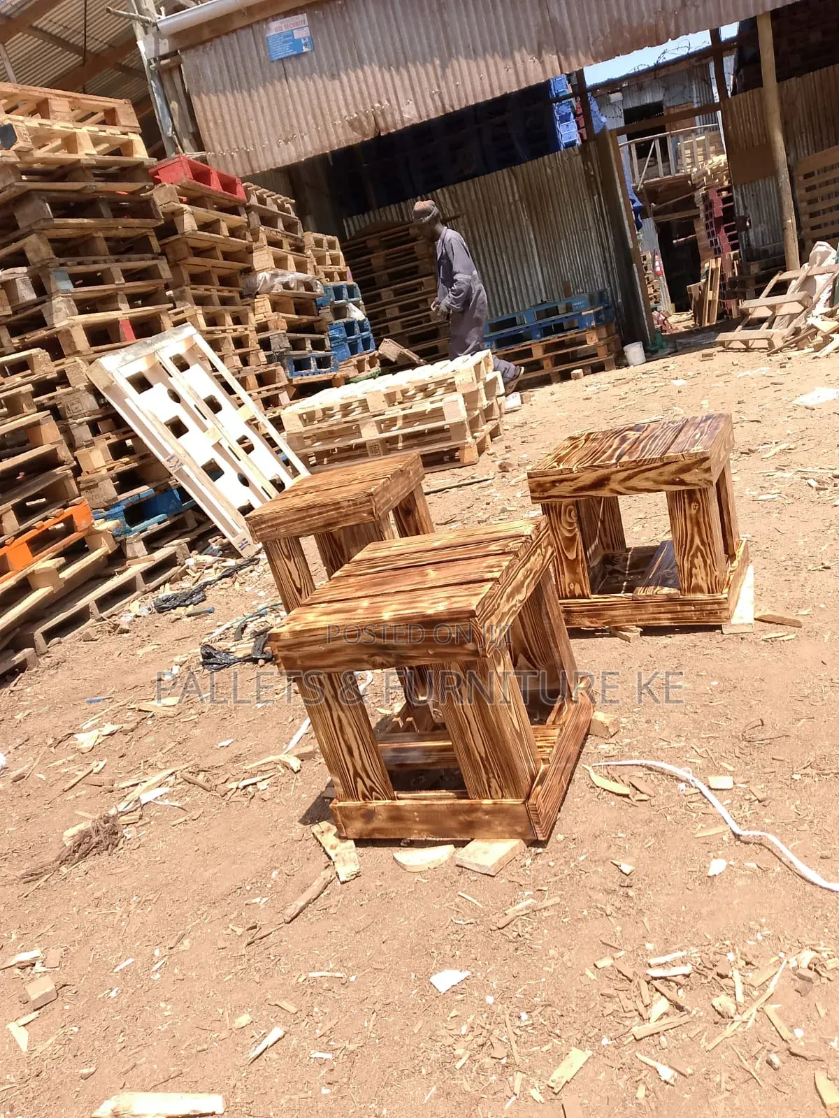 Pine Perch Stool/Small Tables