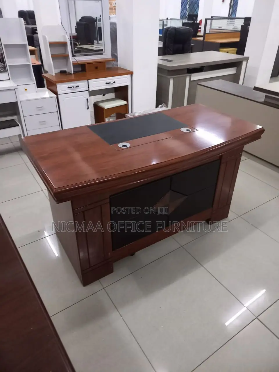 Modern, Spacious Cable-Ready Desk