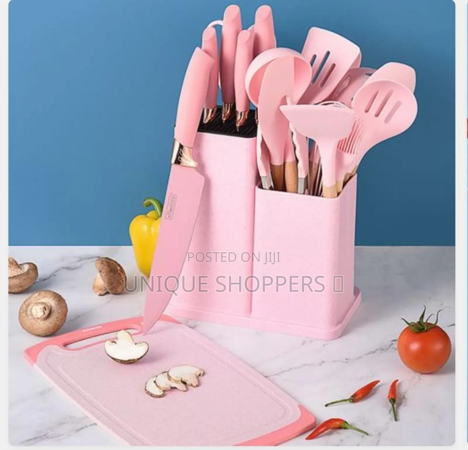 19pcs Heat Resistant Silicone Cooking Kitchen Spoon Set With Knives