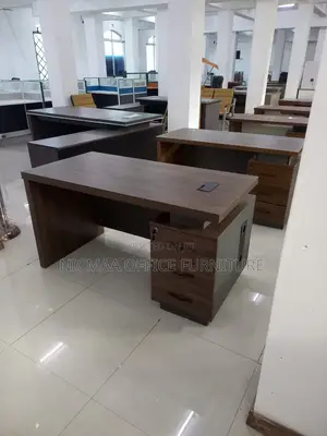 Dark Wood Finish With Built-in Power Access Desk