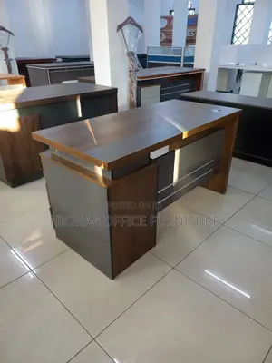 Dark Wood Finish With Built-in Power Access Desk