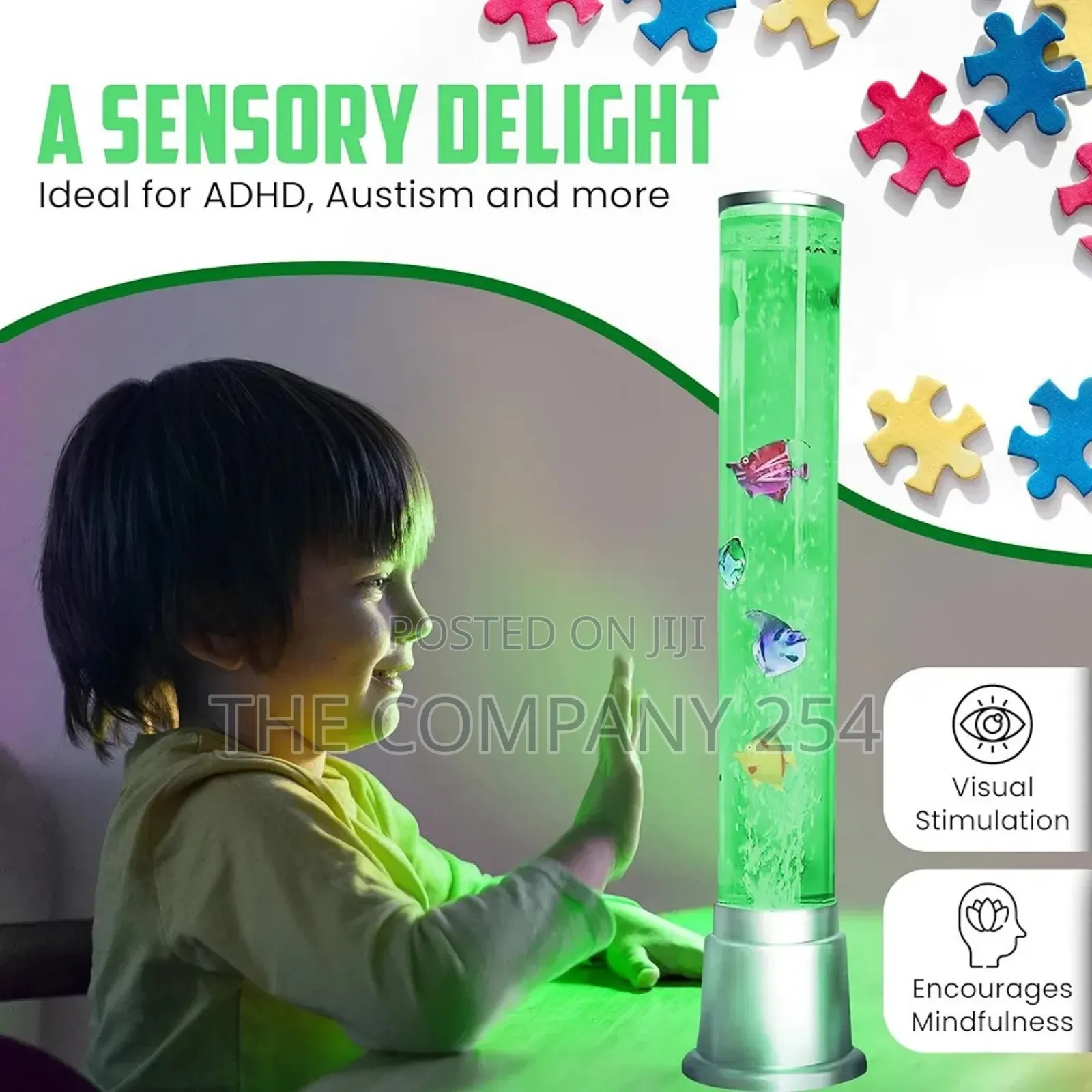 *Bubble Sensory Fish Lamp 48cm Long 10cm Width Aquarium Night Light