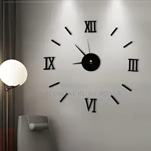 Diy Roman Acrylic Wall Clock Silent Sticker Clock for Home Decor