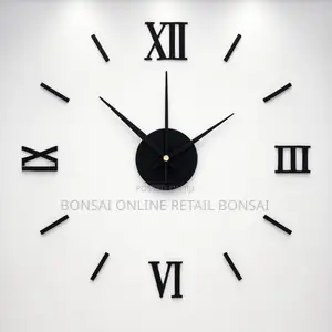 Diy Roman Acrylic Wall Clock Silent Sticker Clock for Home Decor