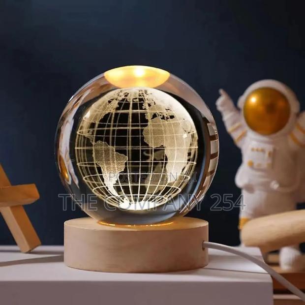 *3d Earth Crystal Led Ball Night Lamp Warm Light Compact Crystal Earth