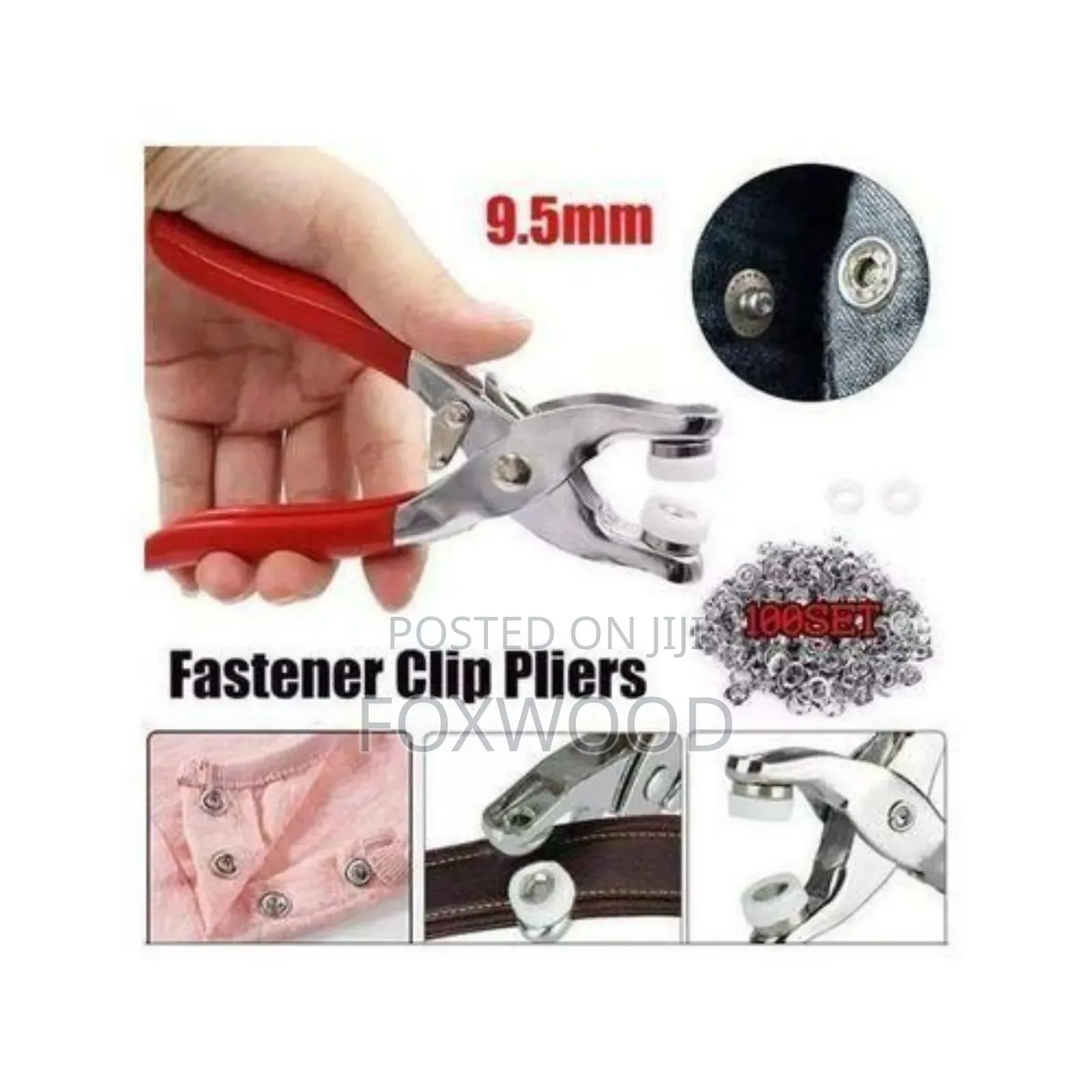 Metallic Snap Button Pliers Set With Snap Fasteners.