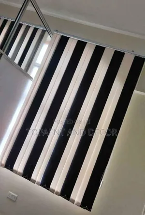 Black and White Trendy Vertical Window Blinds for Stylish Office