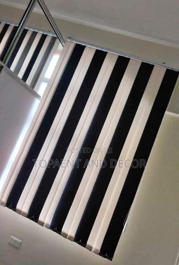Black and White Trendy Vertical Window Blinds for Stylish Office
