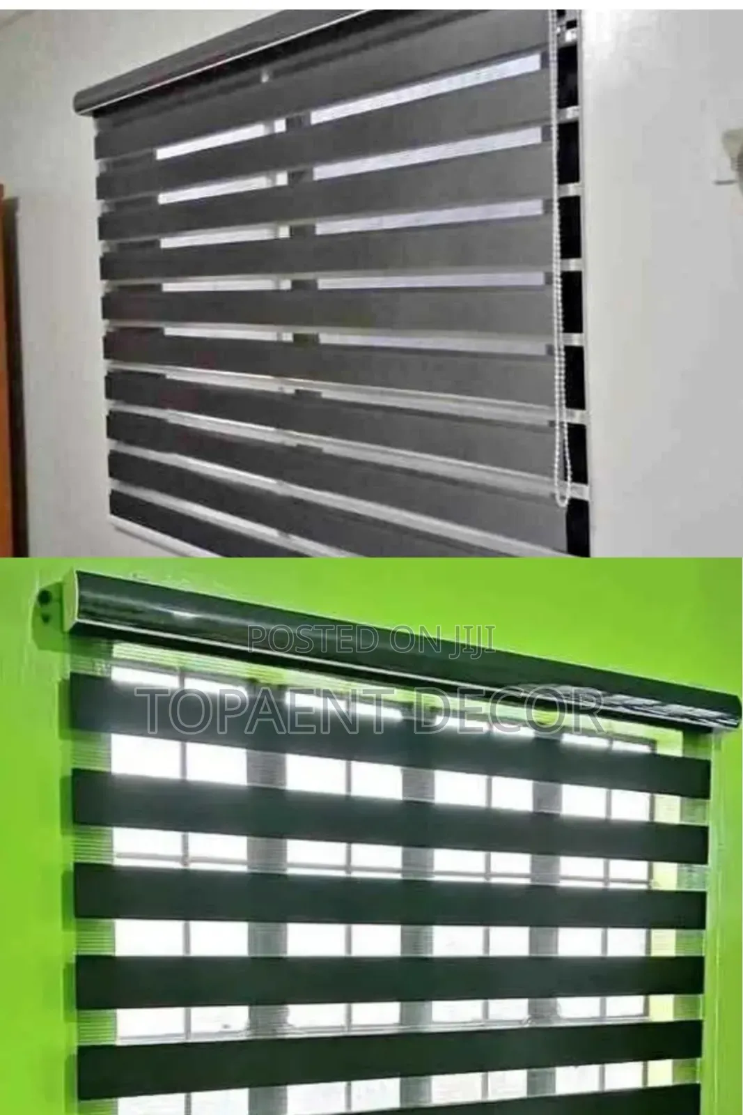 Black and Light Grey Professional and Light Control Horizontal Blinds