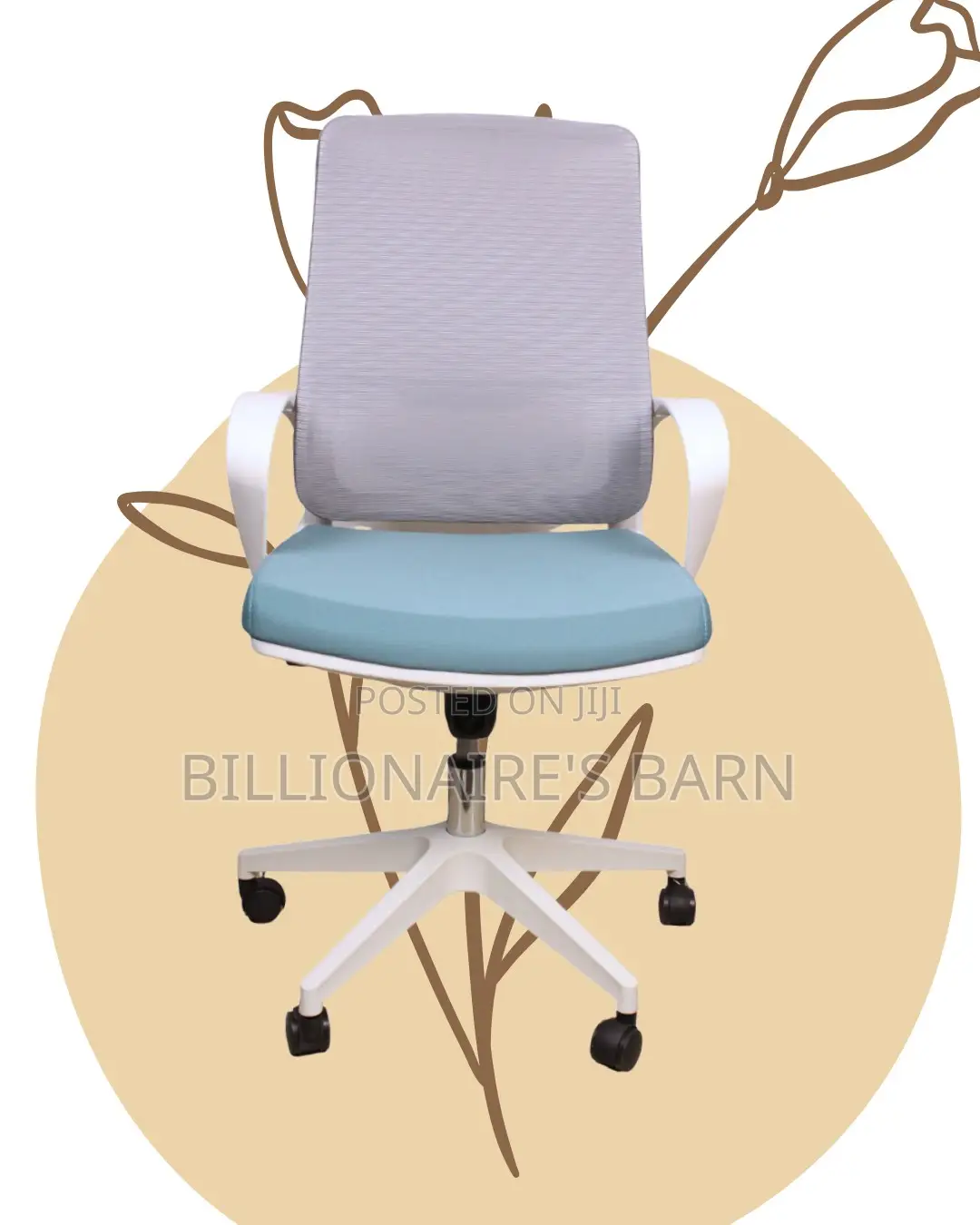 Premium White Ergonomic Mesh Office Chair — Smooth-Rolling Mobility