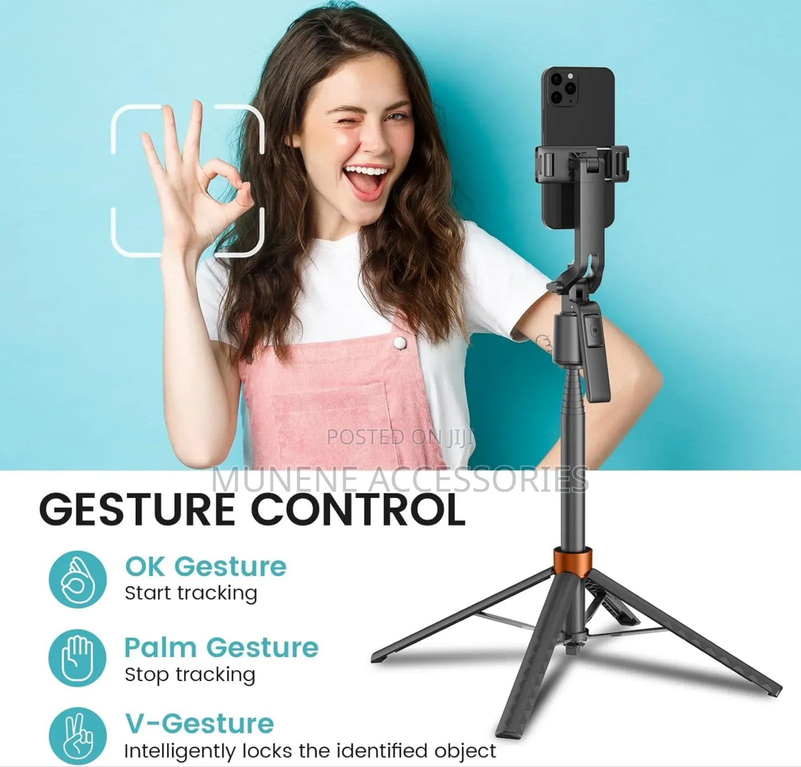 Q13 Ai Face Tracking Seflie Stick Tripod 1.8m Stand With Bt Shutter