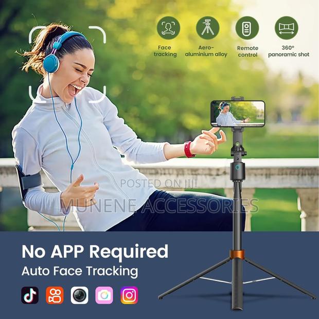 Q13 Ai Face Tracking Seflie Stick Tripod 1.8m Stand With Bt Shutter - thumbnail 6