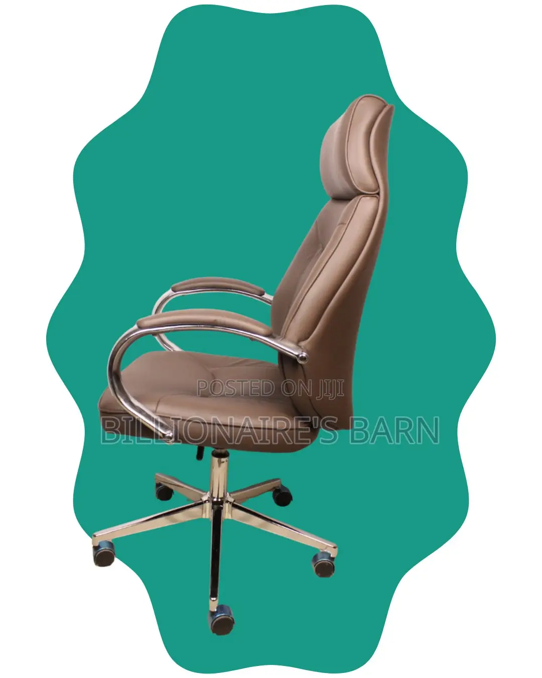 Heavy-Duty Brown Executive Leather Office Chair — All-Day Comfort