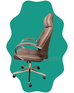 Heavy-Duty Brown Executive Leather Office Chair — All-Day Comfort