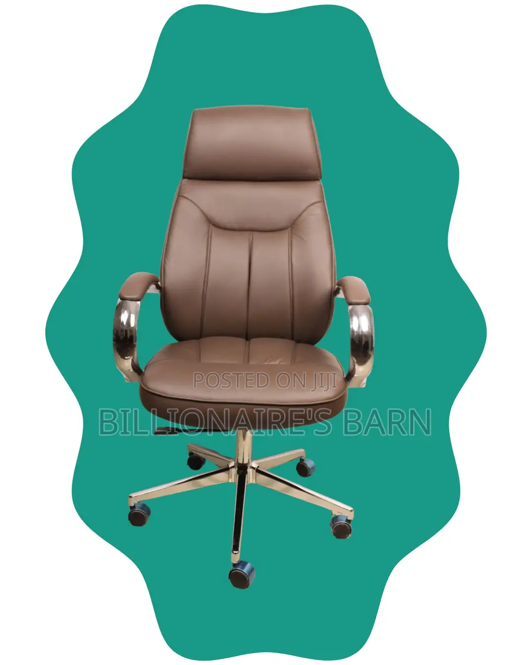 Heavy-Duty Brown Executive Leather Office Chair — All-Day Comfort