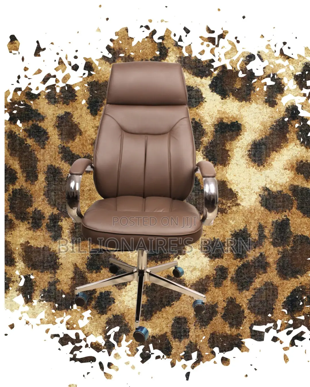 Brown Executive Leather Office Chair (Quiet-Roll) — Restocked!