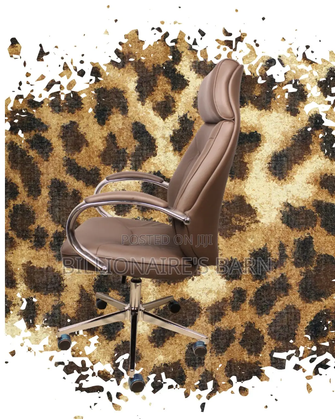 Brown Executive Leather Office Chair (Quiet-Roll) — Restocked!