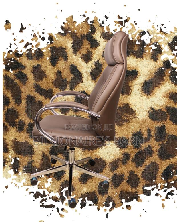 Brown Executive Leather Office Chair (Quiet-Roll) — Restocked! - thumbnail 3