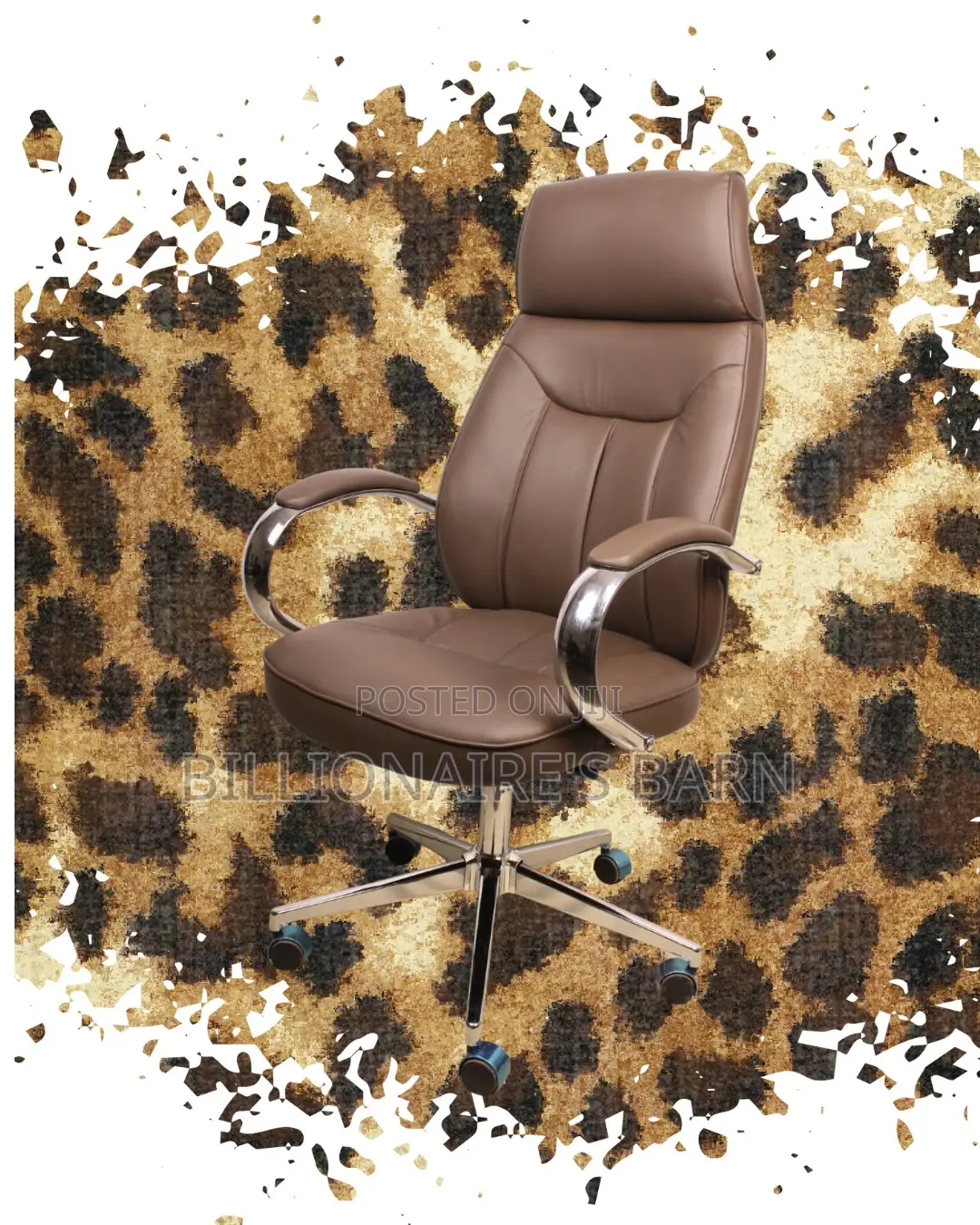 Brown Executive Leather Office Chair (Quiet-Roll) — Restocked!