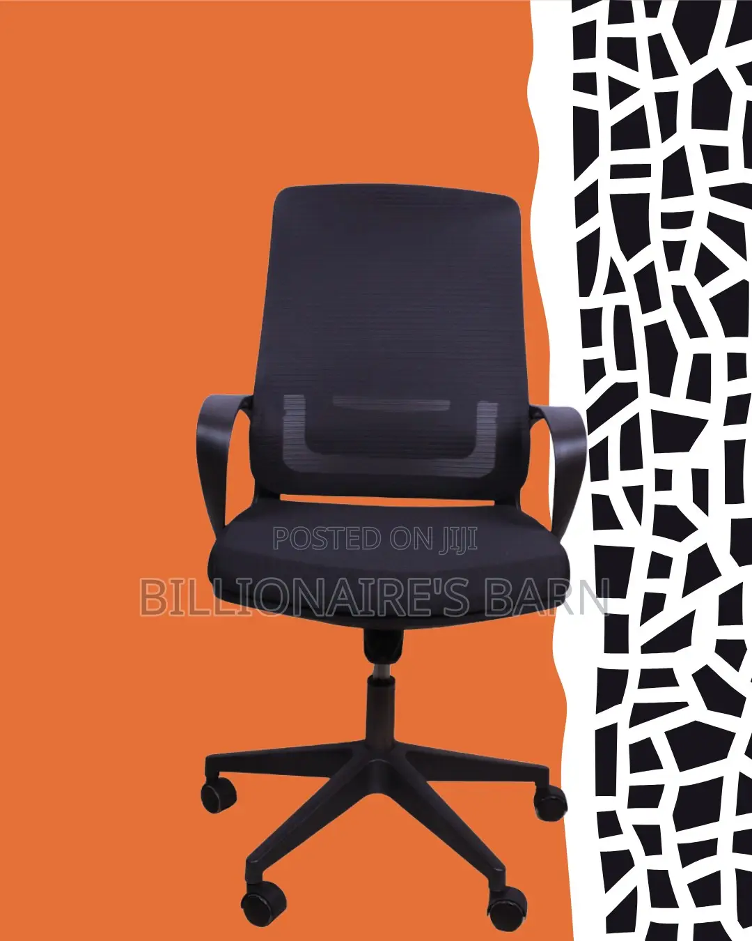 Modern Black Ergonomic Mesh Office Chair — Easy to Clean