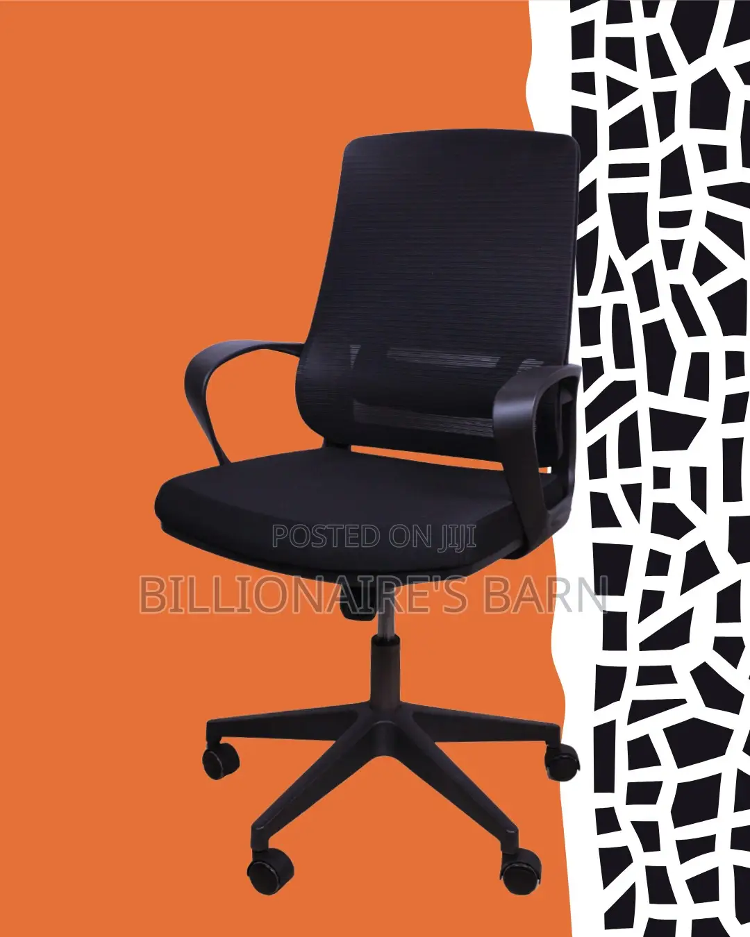 Modern Black Ergonomic Mesh Office Chair — Easy to Clean